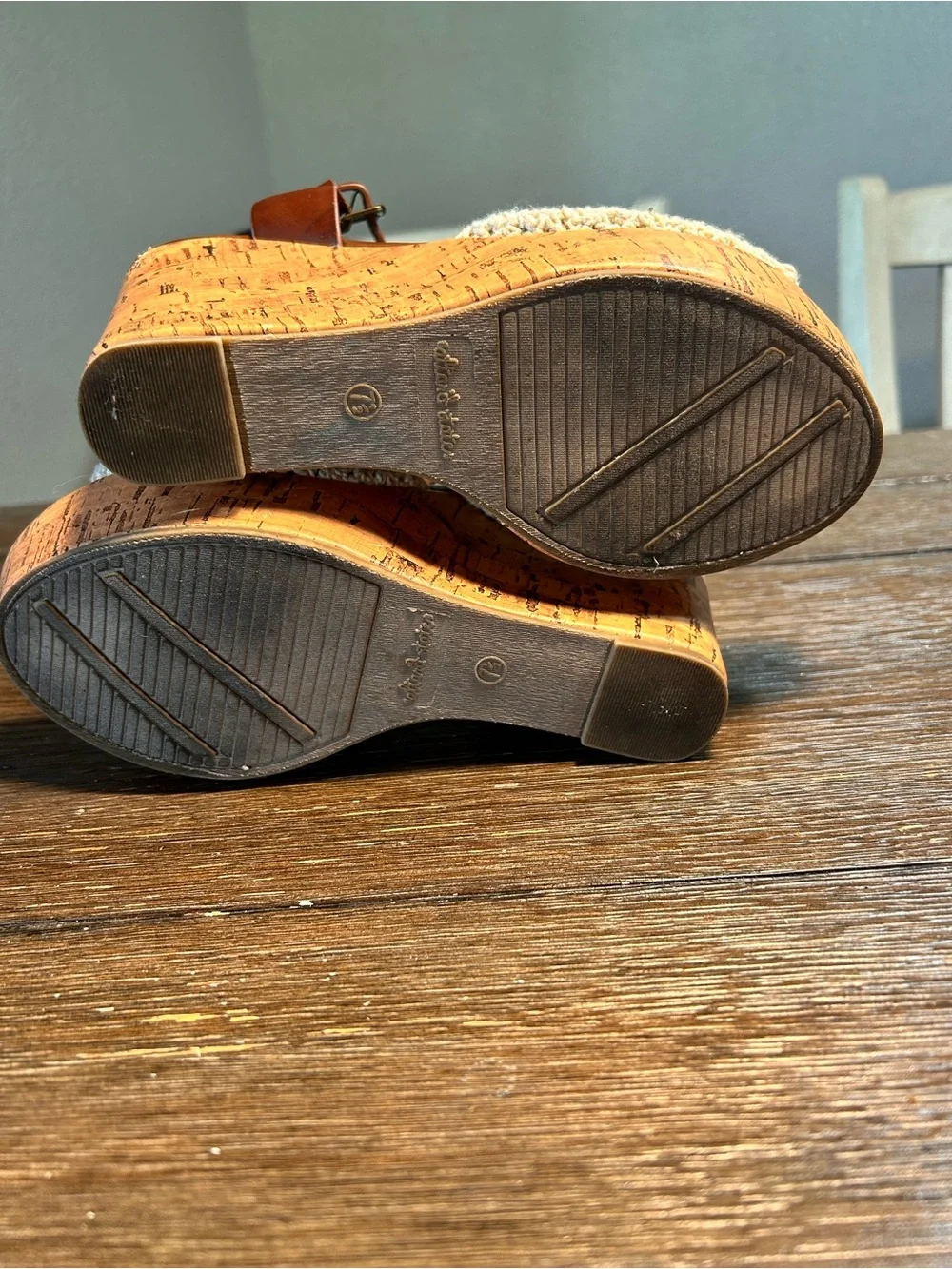 Altar’d State crotched cork wedge ankle strap heels size 7.5